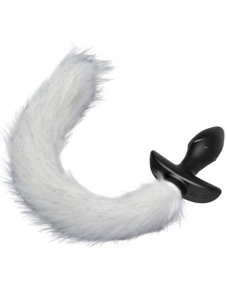 Plug vibrant avec Queue blanche Tail Curve 9 x 3.7cm | Queue 30cm Plug vibrant avec Queue blanche Tail Curve 9 x 3.7cm | Queue 30cm