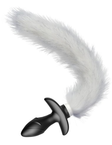 Plug vibrant avec Queue blanche Tail Curve 9 x 3.7cm | Queue 30cm