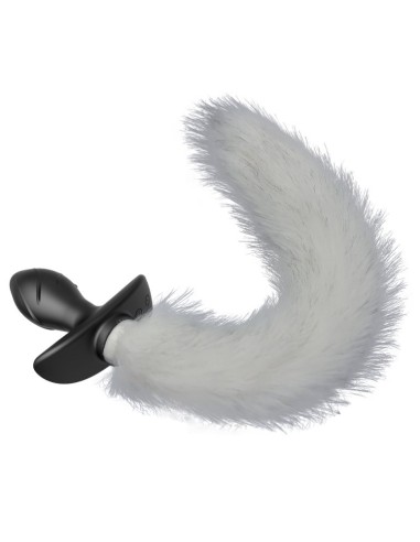 Plug vibrant avec Queue blanche Tail Curve 9 x 3.7cm | Queue 30cm