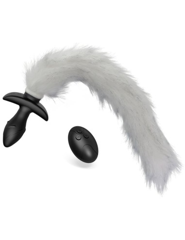 Plug vibrant avec Queue blanche Tail Curve 9 x 3.7cm | Queue 30cm