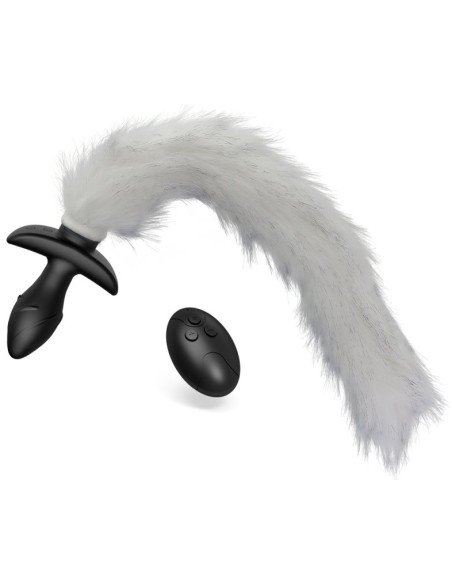 Plug vibrant avec Queue blanche Tail Curve 9 x 3.7cm | Queue 30cm Plug vibrant avec Queue blanche Tail Curve 9 x 3.7cm | Queue 30cm