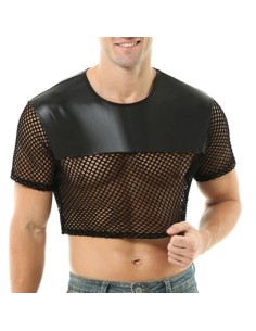 Crop Top Net N fetish Noir