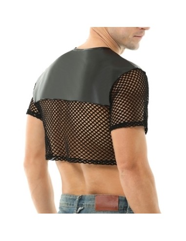 Crop Top Net N fetish Noir - T-shirt Sexy - 2