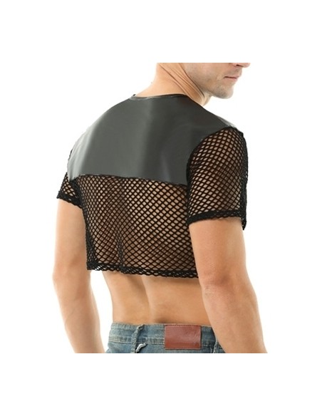 Crop Top Net N fetish Noir - T-shirt Sexy - 2