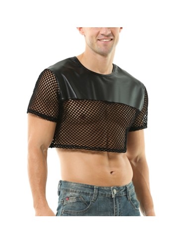 Crop Top Net N fetish Noir - T-shirt Sexy - 4
