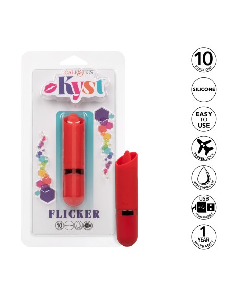 Stimulateur de clitoris avec langue Kyst Flicker Rouge Stimulateur de clitoris avec langue Kyst Flicker Rouge