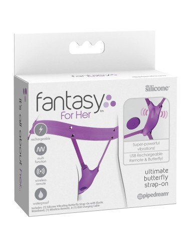 Vibro de culotte avec harnais Ultimate Butterfly Violet