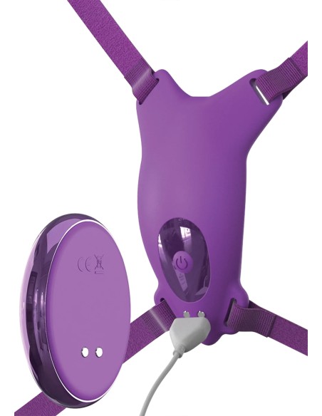 Vibro de culotte avec harnais Ultimate Butterfly Violet