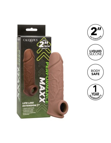 Gaine de pénis Life-like Extension 18 x 4.5cm Marron