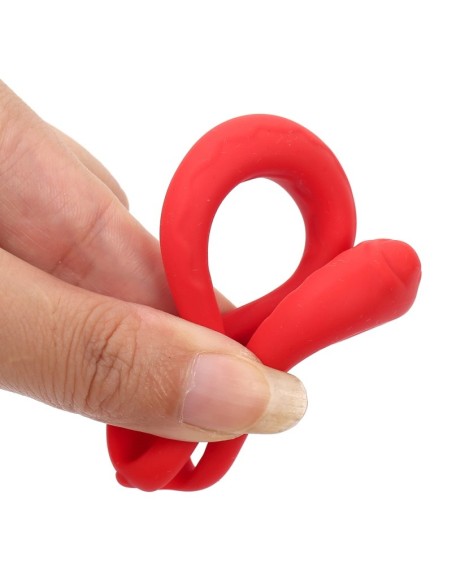 Double Cockring Silicone Soft Duo 40mm Rouge