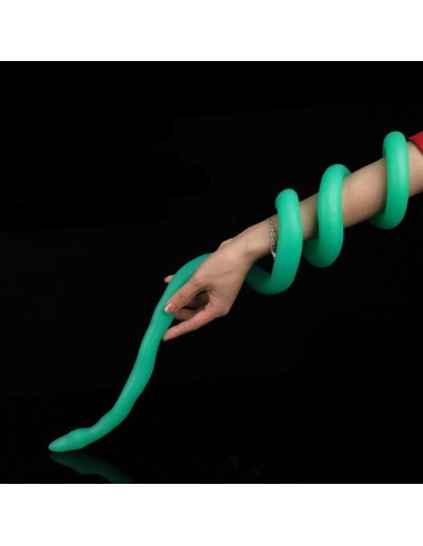 Gode long Ultra Snake 120 x 2.7cm Vert