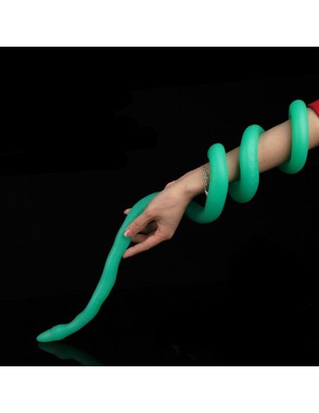 Gode long Ultra Snake 120 x 2.7cm Vert