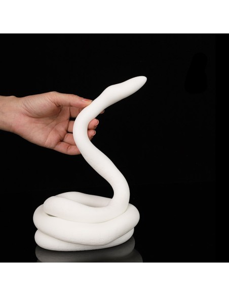 Gode long Ultra Snake 120 x 2.7cm Blanc