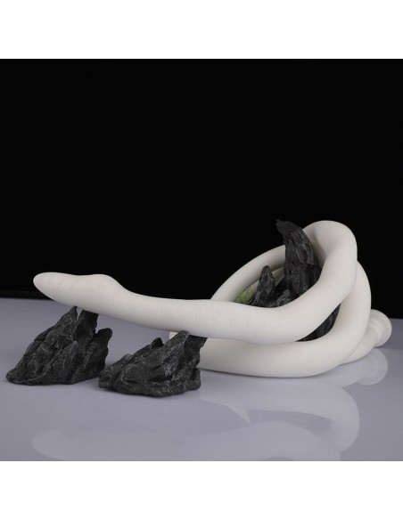 Gode long Ultra Snake 120 x 2.7cm Blanc