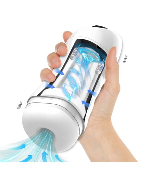 Masturbateur automatique Max Cup Vibrations et Succion Blanc