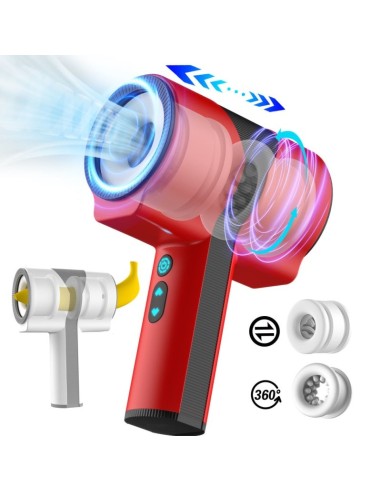 Masturbateur automatique Teles Scoop Va-et-Vient et Rotation Rouge