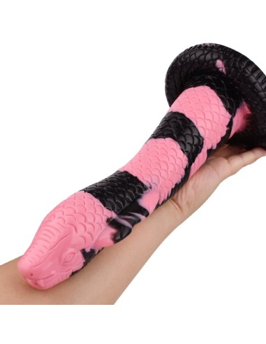 Gode Cobra Snake S 18 x 5cm Noir-Rose
