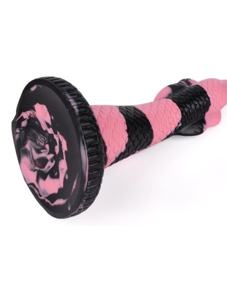 Gode Cobra Snake L 26 x 7cm Noir-Rose