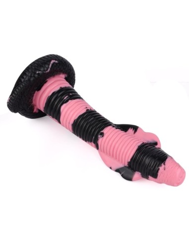 Gode Cobra Snake L 26 x 7cm Noir-Rose