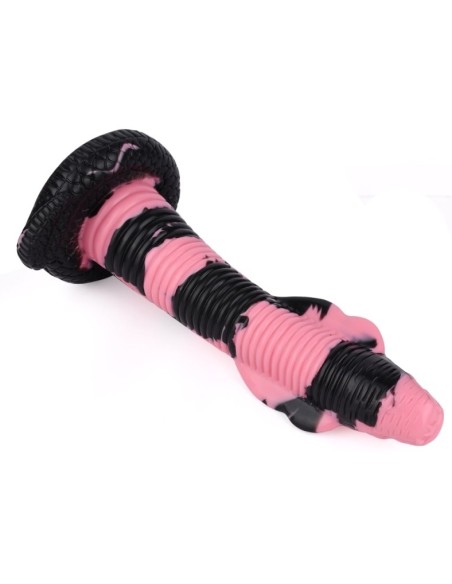 Gode Cobra Snake L 26 x 7cm Noir-Rose