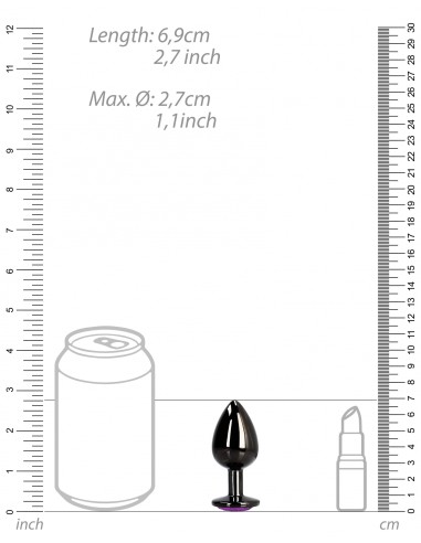 Bijou anal Heart Gem S 6 x 2.6cm Noir-Violet