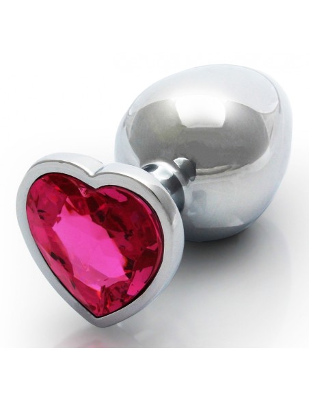 Bijou anal Heart Gem M 7 x 3.3cm Argenté-Rose
