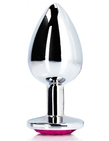 Bijou anal Heart Gem M 7 x 3.3cm Argenté-Rose