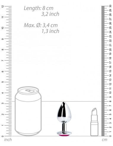 Bijou anal Heart Gem M 7 x 3.3cm Argenté-Rose