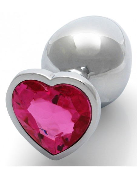 Bijou anal Heart Gem M 7 x 3.3cm Argenté-Rose