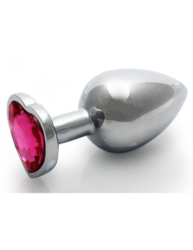 Bijou anal Heart Gem M 7 x 3.3cm Argenté-Rose