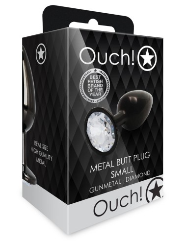 Bijou anal Round Gem S 6 x 2.6cm Noir-transparent