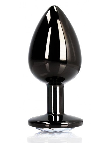 Bijou anal Round Gem S 6 x 2.6cm Noir-transparent