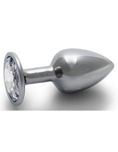 Bijou anal Round Gem S 6 x 2.6cm Argenté-Transparent