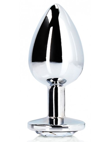 Bijou anal Round Gem S 6 x 2.6cm Argenté-Transparent