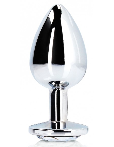 Bijou anal Round Gem S 6 x 2.6cm Argenté-Transparent