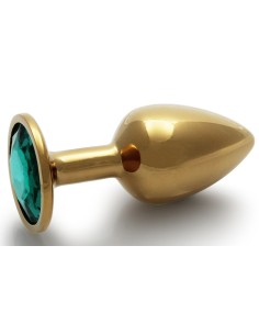 Bijou anal Round Gem S 6 x 2.6 cm Doré-Vert
