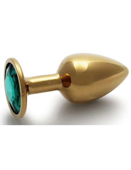 Bijou anal Round Gem S 6 x 2.6 cm Doré-Vert