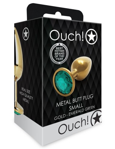 Bijou anal Round Gem S 6 x 2.6 cm Doré-Vert