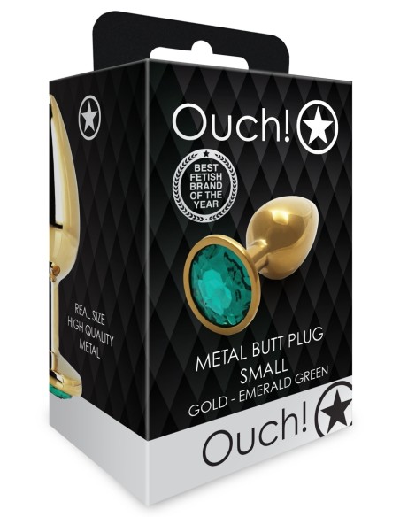 Bijou anal Round Gem S 6 x 2.6 cm Doré-Vert