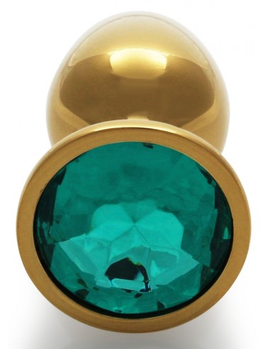 Bijou anal Round Gem S 6 x 2.6 cm Doré-Vert