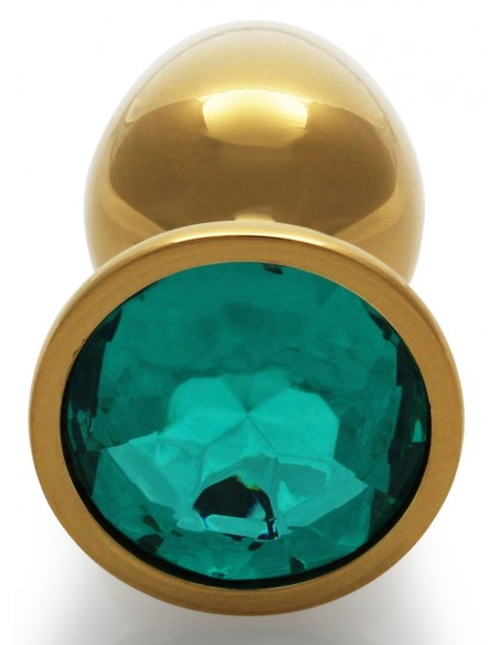 Bijou anal Round Gem S 6 x 2.6 cm Doré-Vert