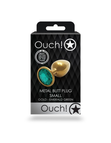 Bijou anal Round Gem S 6 x 2.6 cm Doré-Vert
