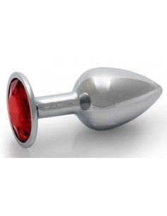 Bijou anal Round Gem S 6 x 2.6cm Argenté-Rouge