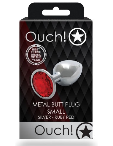 Bijou anal Round Gem S 6 x 2.6cm Argenté-Rouge