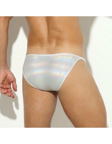 Slip sexy Shiny Line Argenté
