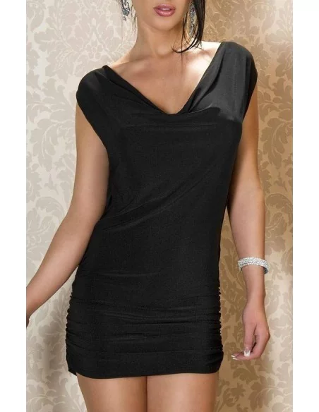 Robe noire dos nu avec ornement Robe noire dos nu avec ornement