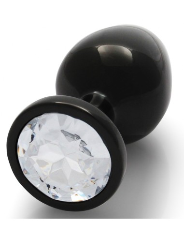 Bijou anal Round Gem M 7 x 3.3 cm Noir-transparent