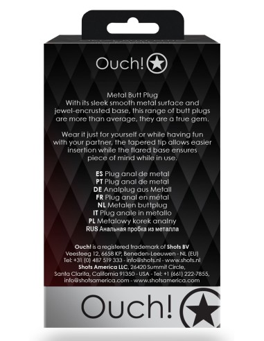 Bijou anal Round Gem M 7 x 3.3 cm Argenté-Transparent