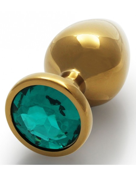 Bijou anal Round Gem M 7 x 3.3cm Doré-Vert