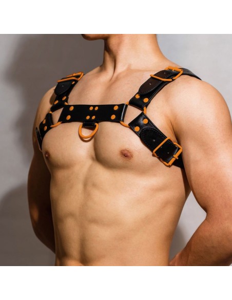 Harnais Fetish OROS Noir-Orange